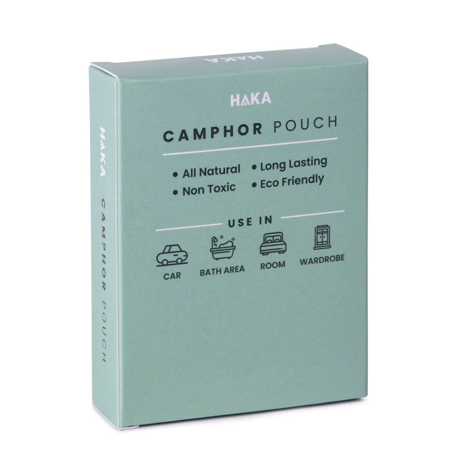 Haka Camphor Pouch –100% Pure Camphor | Multipurpose Natural Chemical Free Air Freshener for Car, Wardrobe, Bathroom & Room | Eco-Friendly Aroma Bag (Pack of 2)
